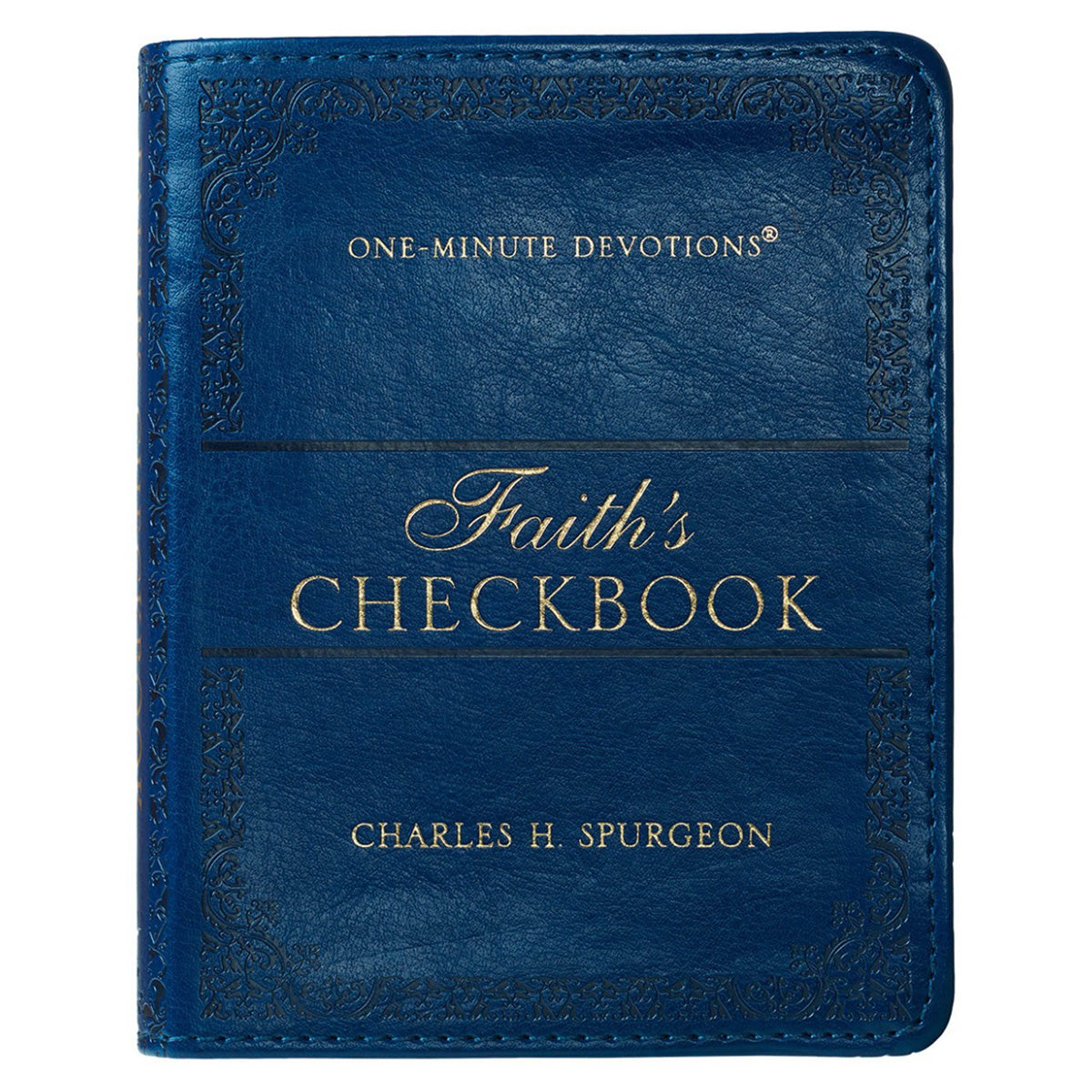 One Minute Devotions Faiths Navy Checkbook Faux Leather