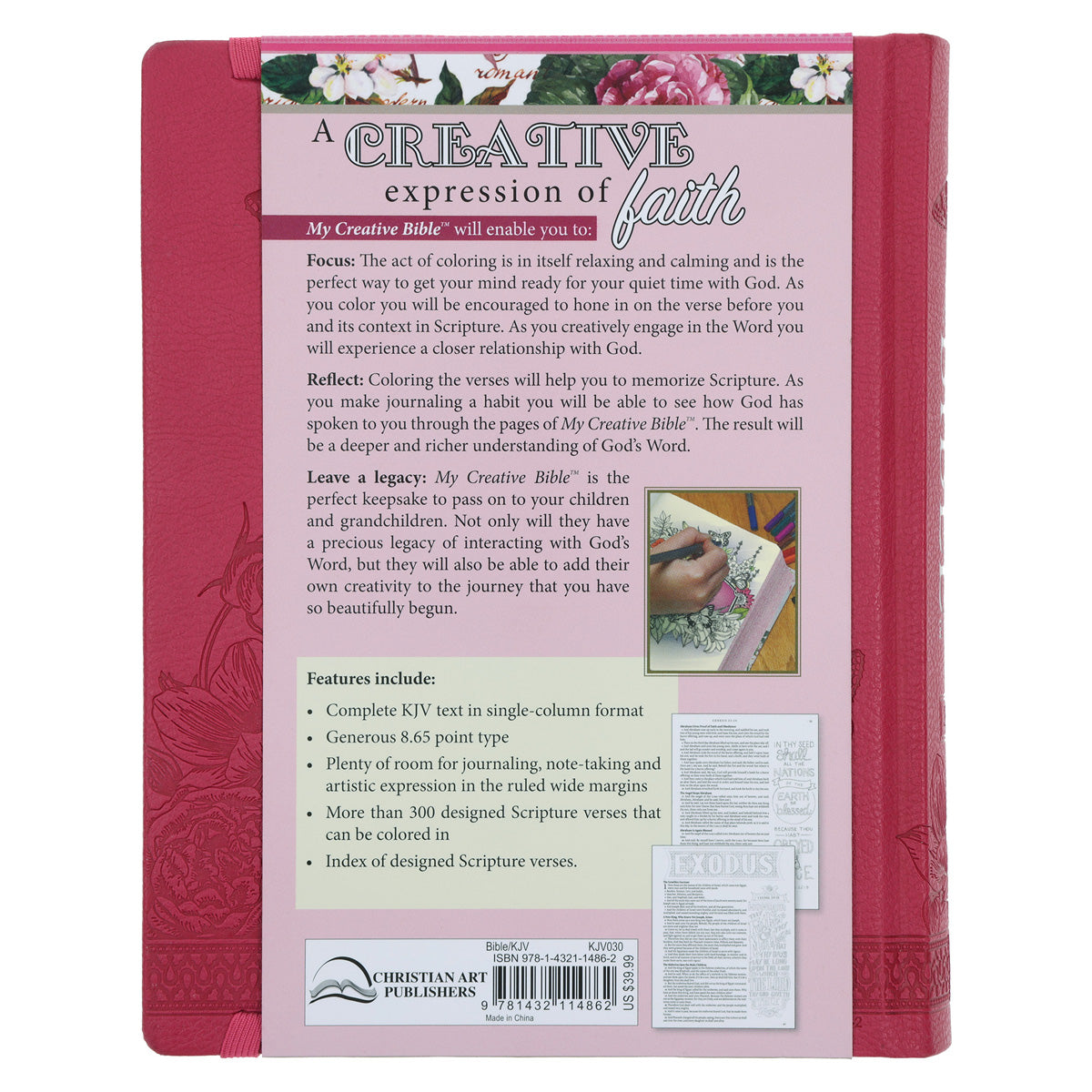 KJV Pink Faux Leather Hardcover My Creative Bible