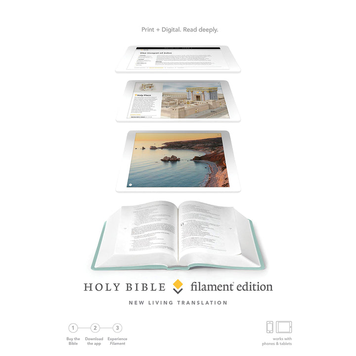 NLT Eucalyptus & Copper Imitation Leather Filament Bible: The Print + Digital Bible