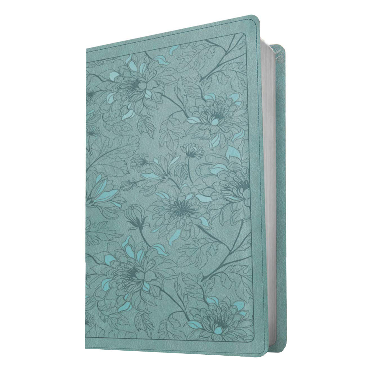 NLT Filament Thinline Reference Bible Large Print Red Letter Floral Leaf Teal (Imitation Leather)