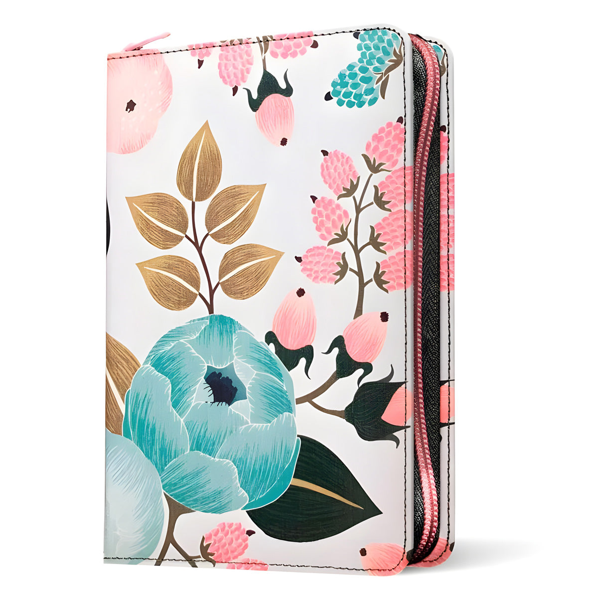 NLT Filament Compact Zipper Bible, Red Letter, Cloth, With Zipper, Floral Garden (Paperback)