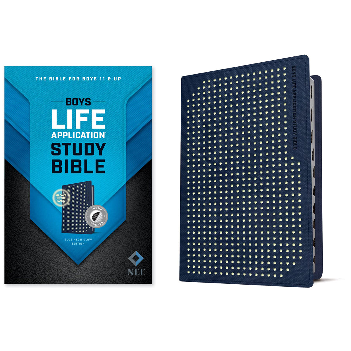 NLT Boys Life Application Study Bible, Indexed, TuTone, Blue / Neon / Glow (Imitation Leather)
