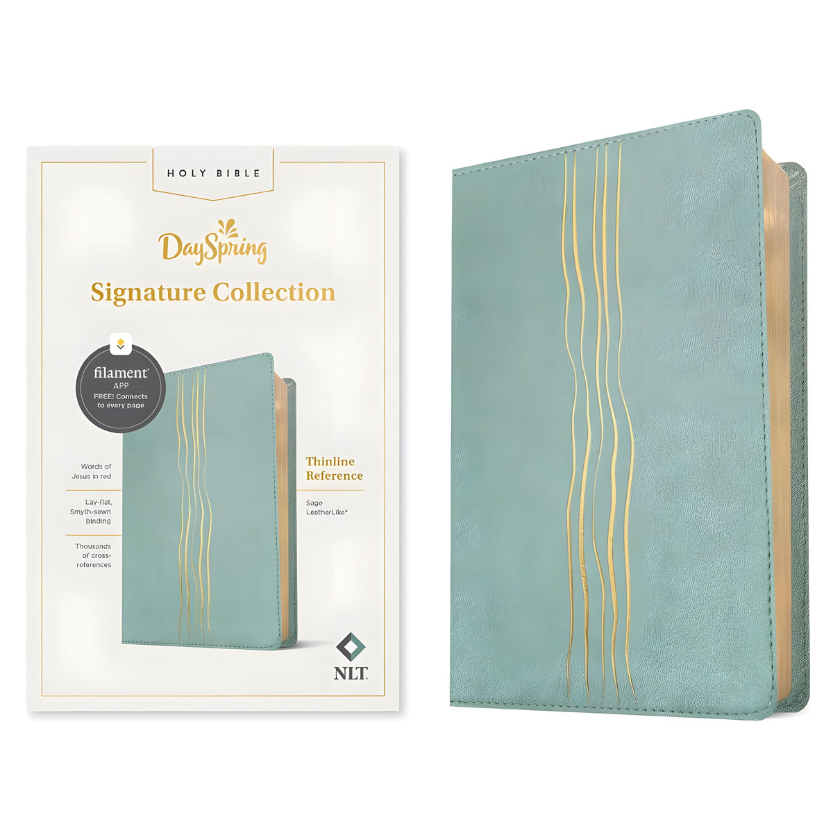 NLT Sage Imitation Leather Filament Thinline Reference Bible