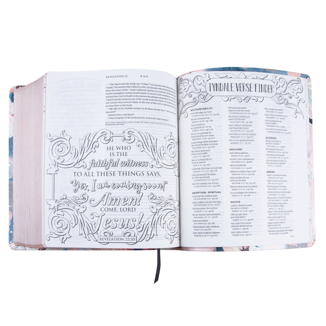 NLT Watercolor Garden Faux Leather Flexcover Inspire Faith Filament Bible