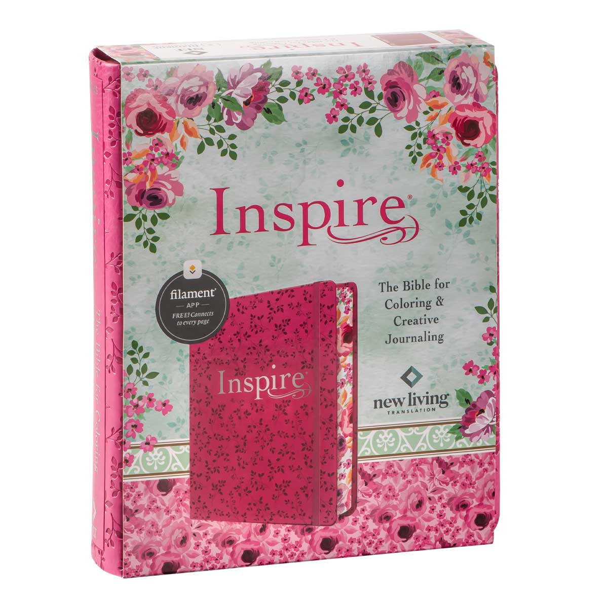 NLT Pink Peony Faux Leather Inspire Filament Bible