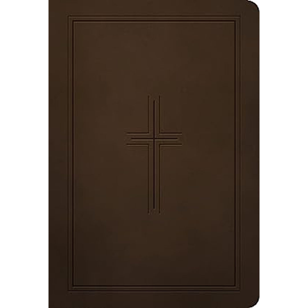 NLT Dark Brown Framed Cross Imitation Leather Premium Value Filament Compact Bible