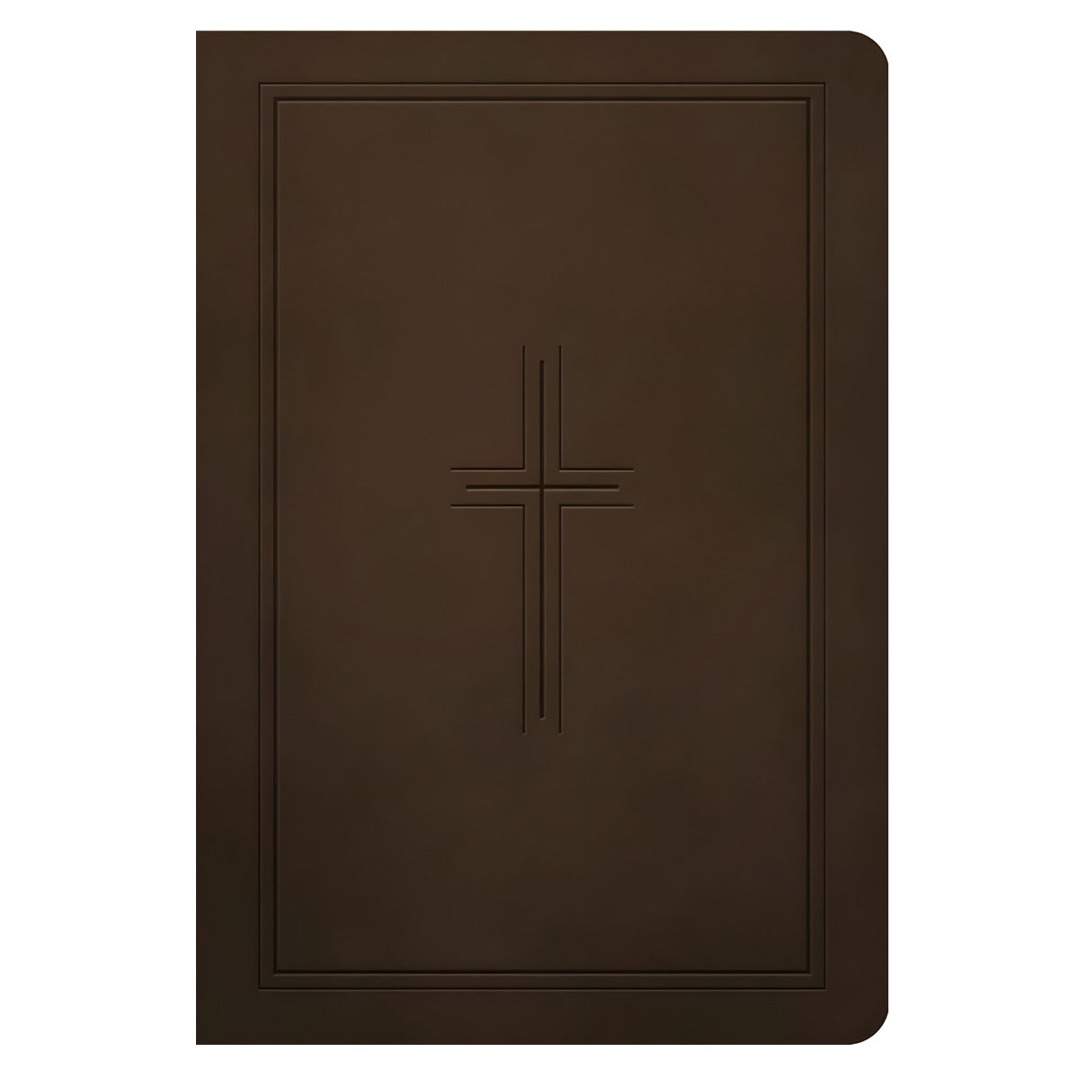 NLT Dark Brown Framed Cross Imitation Leather Premium Value Filament Compact Bible