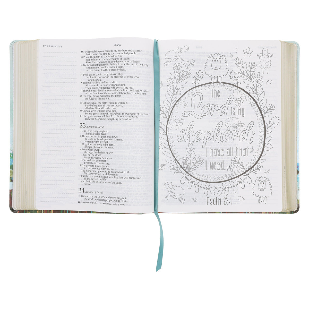 NLT Floral Fields Faux Leather Inspire Large Print Filament-Enabled Bible