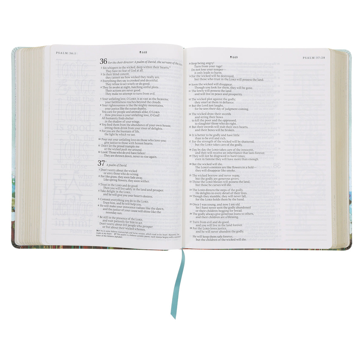 NLT Floral Fields Faux Leather Inspire Large Print Filament-Enabled Bible