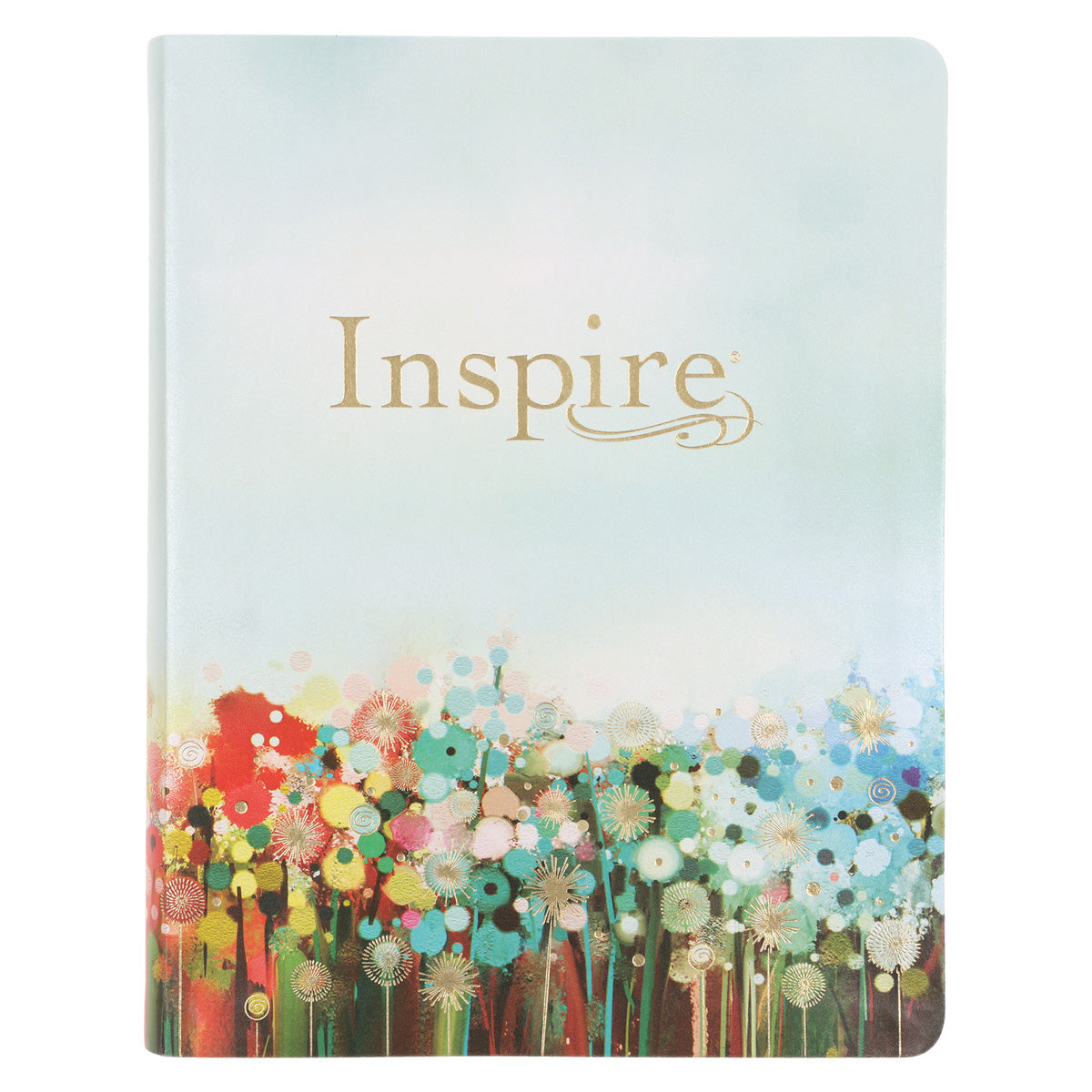 NLT Floral Fields Faux Leather Inspire Large Print Filament-Enabled Bible