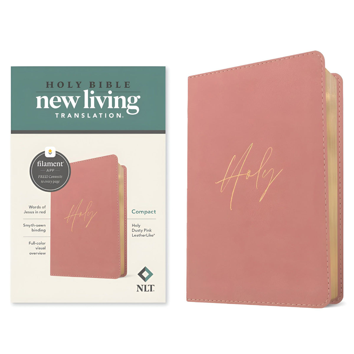 NLT Dusty Pink Imitation LeatherLike Filament Compact Holy Bible