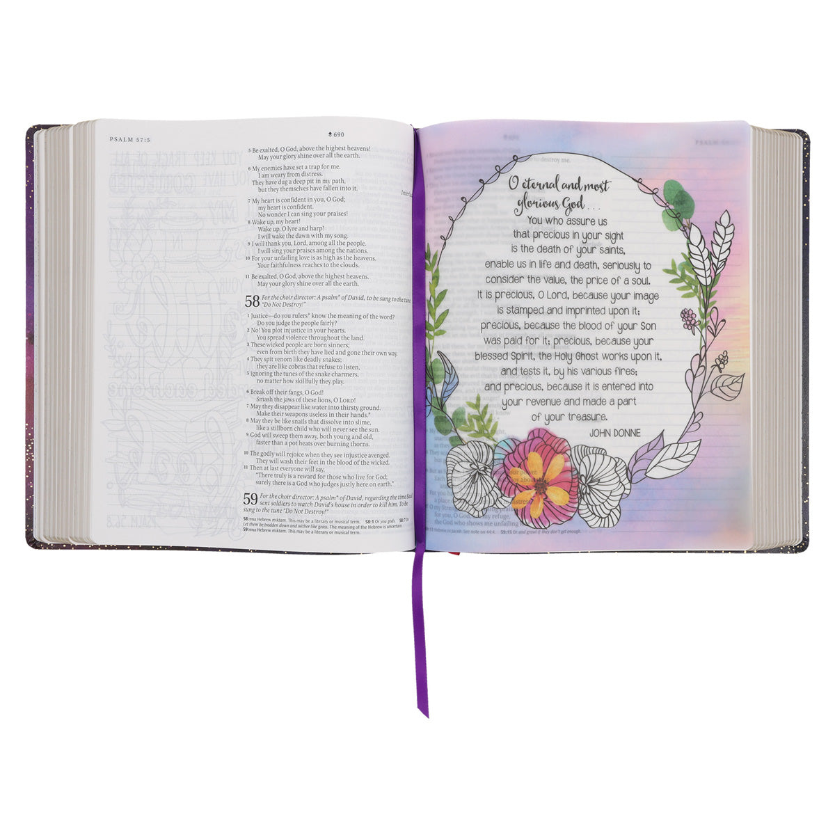 NLT Purple Faux Leather Flexcover Inspire Prayer Filament-Enabled Edition Bible Giant Print