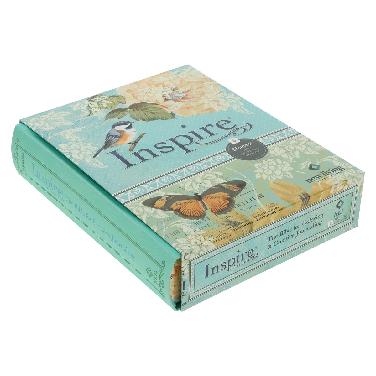 NLT Aquamarine Hardcover Faux Leather Inspire Filament-Enabled Bible