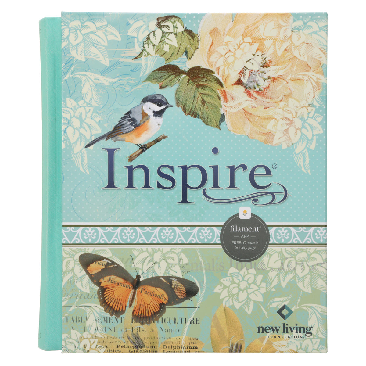 NLT Aquamarine Hardcover Faux Leather Inspire Filament-Enabled Bible