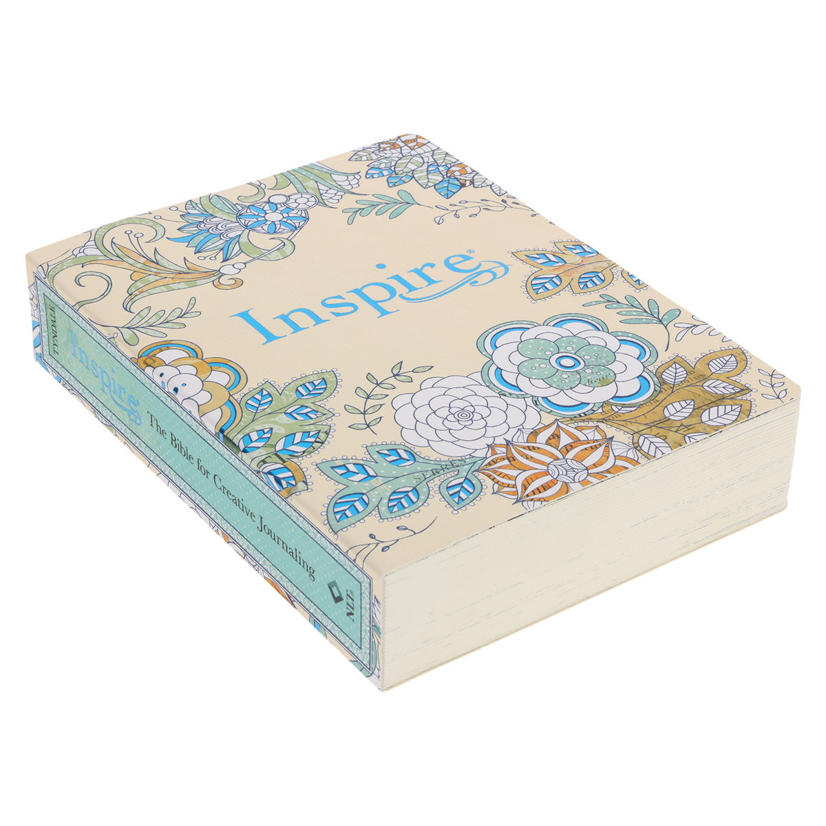 NLT Cream Floral Paperback Inspire Filament-Enabled Bible