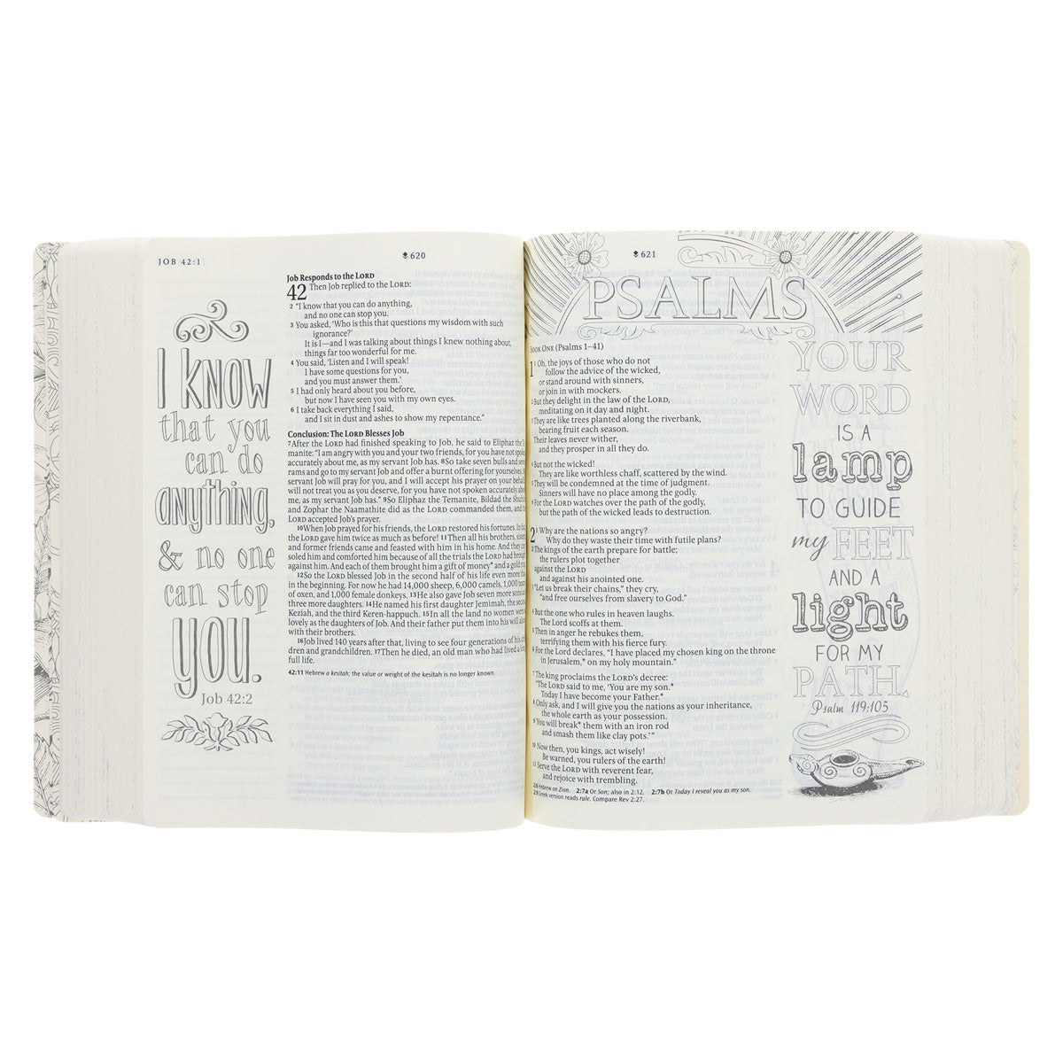 NLT Cream Floral Paperback Inspire Filament-Enabled Bible