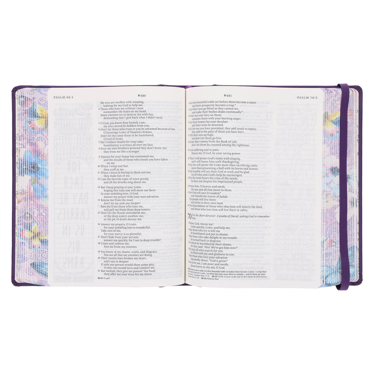 NLT Purple Faux Leather Hardcover Inspire Praise Filament-Enabled Edition Bible