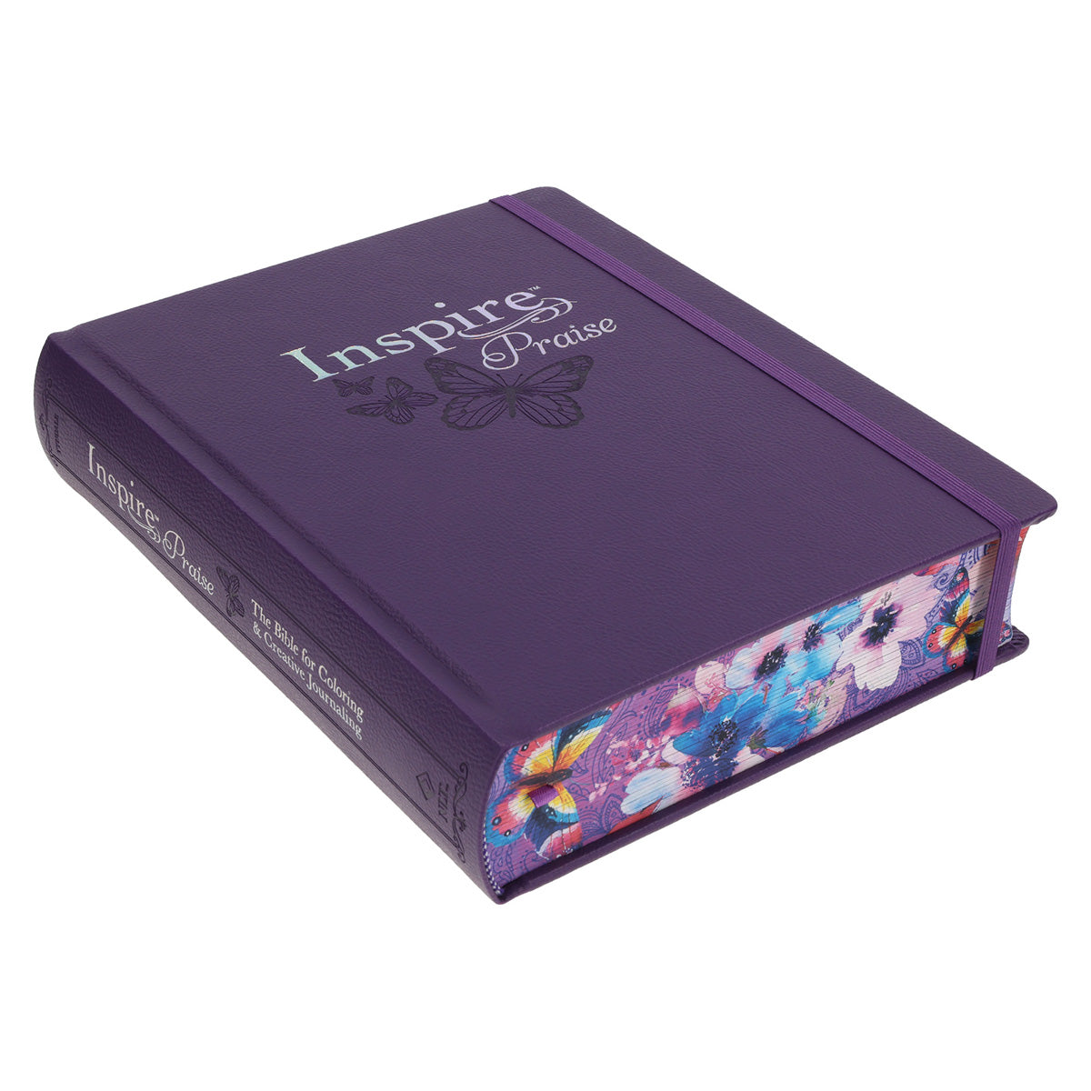 NLT Purple Faux Leather Hardcover Inspire Praise Filament Bible Large Print