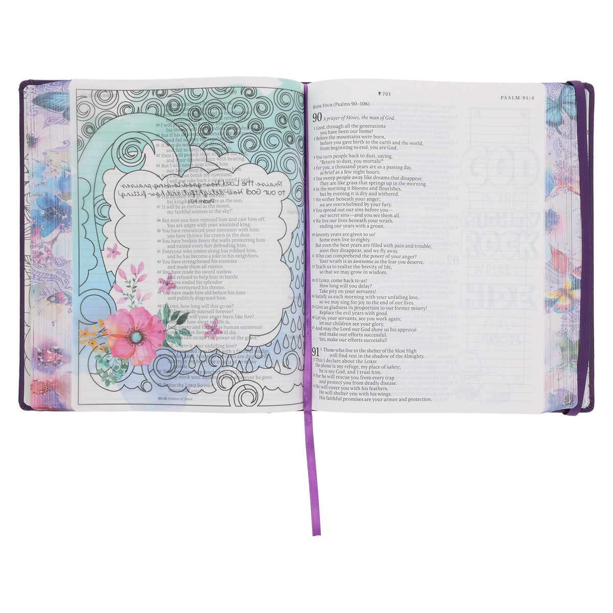 NLT Purple Faux Leather Hardcover Inspire Praise Filament Bible Large Print
