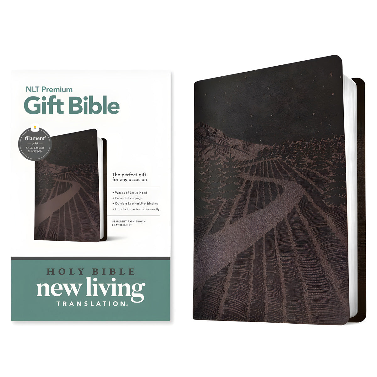 NLT Starlight Path Brown Imitation Leather Filament Premium Gift Bible