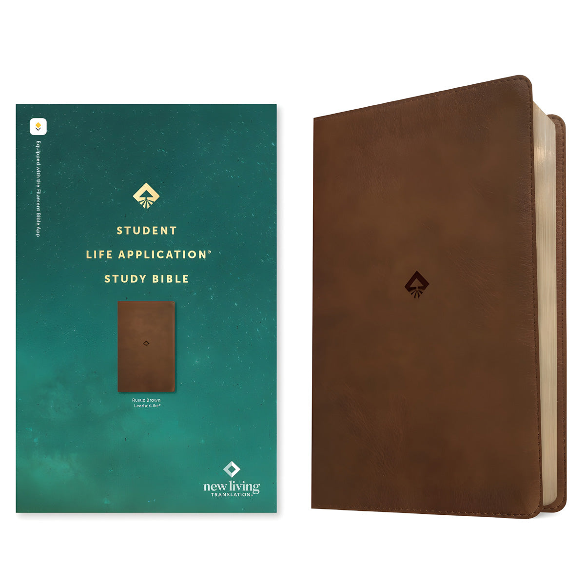 NLT Rustic Brown Imitation Leather Filament Student Life Application Bible Red Letter