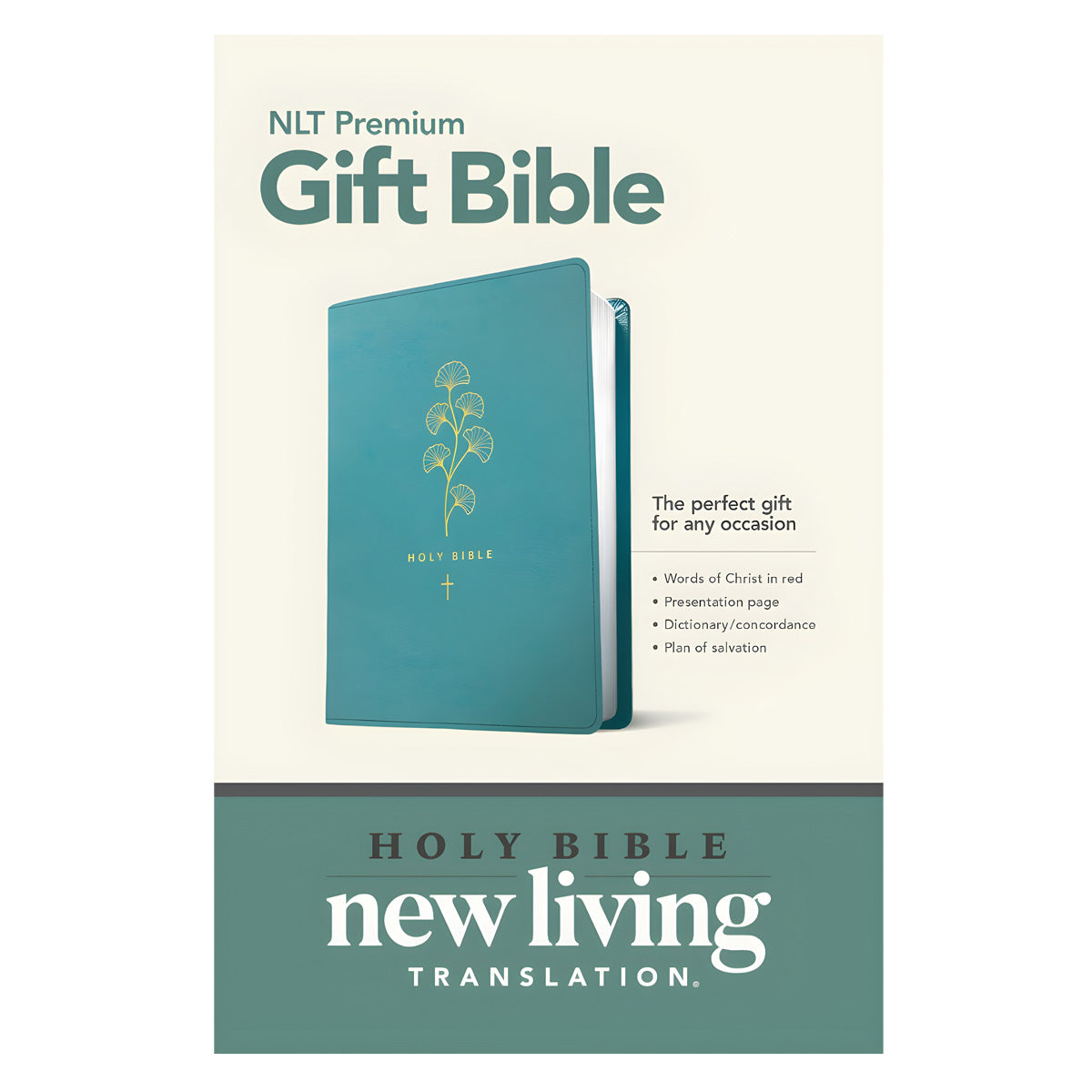 NLT Teal Imitation Leather Premium Gift Bible Red Letter