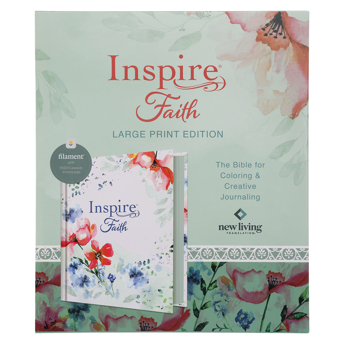 NLT Wildflower Meadow Hardcover Inspire Faith Filament-Enabled Bible Large Print