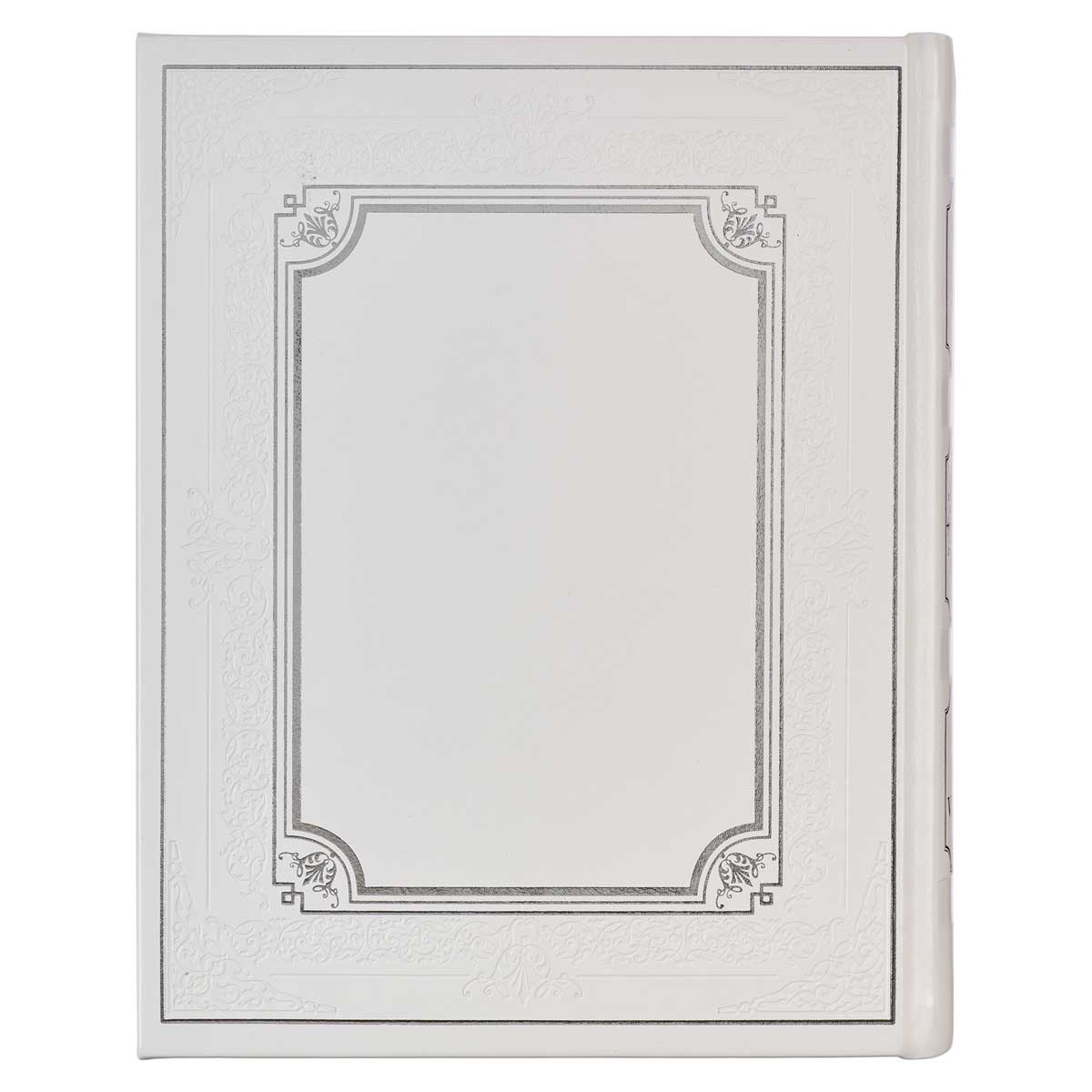 KJV White Faux Leather Family Bible Double Column Format