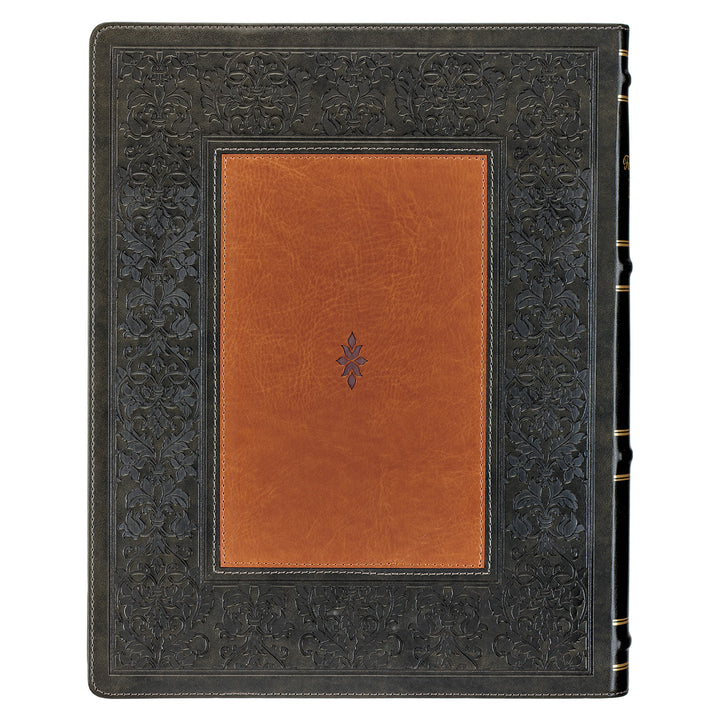 NLT Dark Olive And Brown Faux Leather Flexcover The Family Heritage Bible