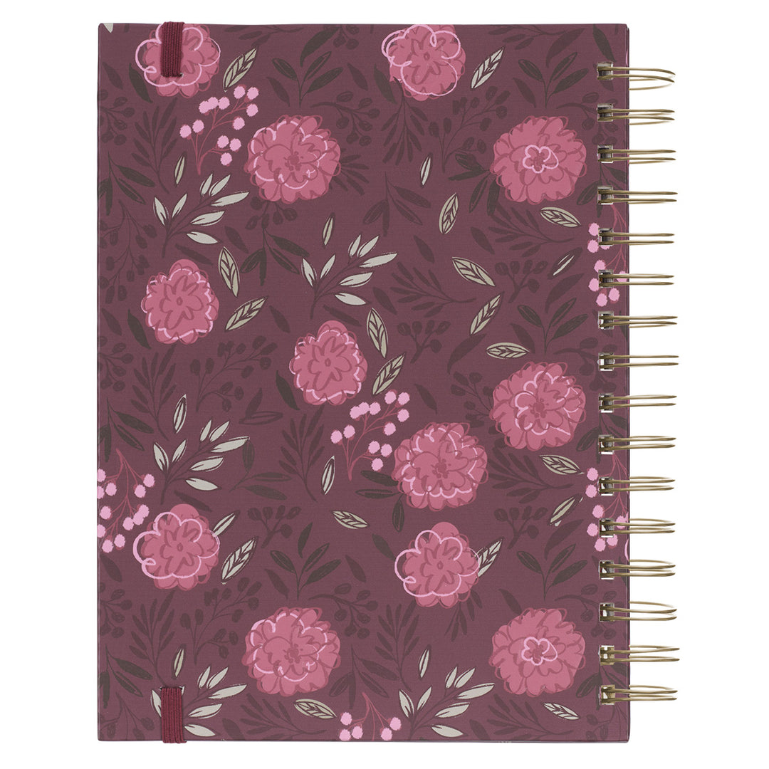 Grow in the Grace Floral Chunky Hardcover Wirebound Journal with Elastic Closure