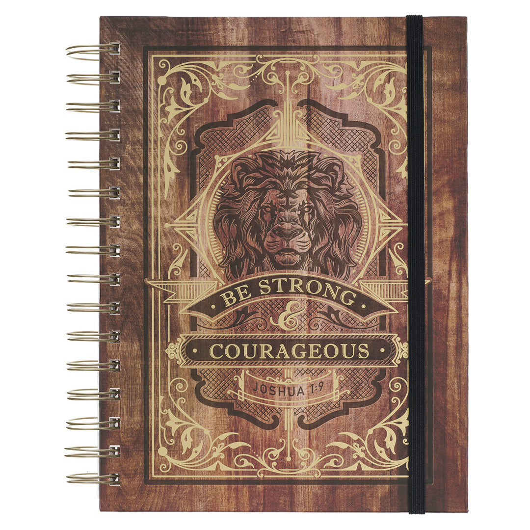 Be Strong and Courageous Chunky Hardcover Wirebound Journal with Elastic Closure