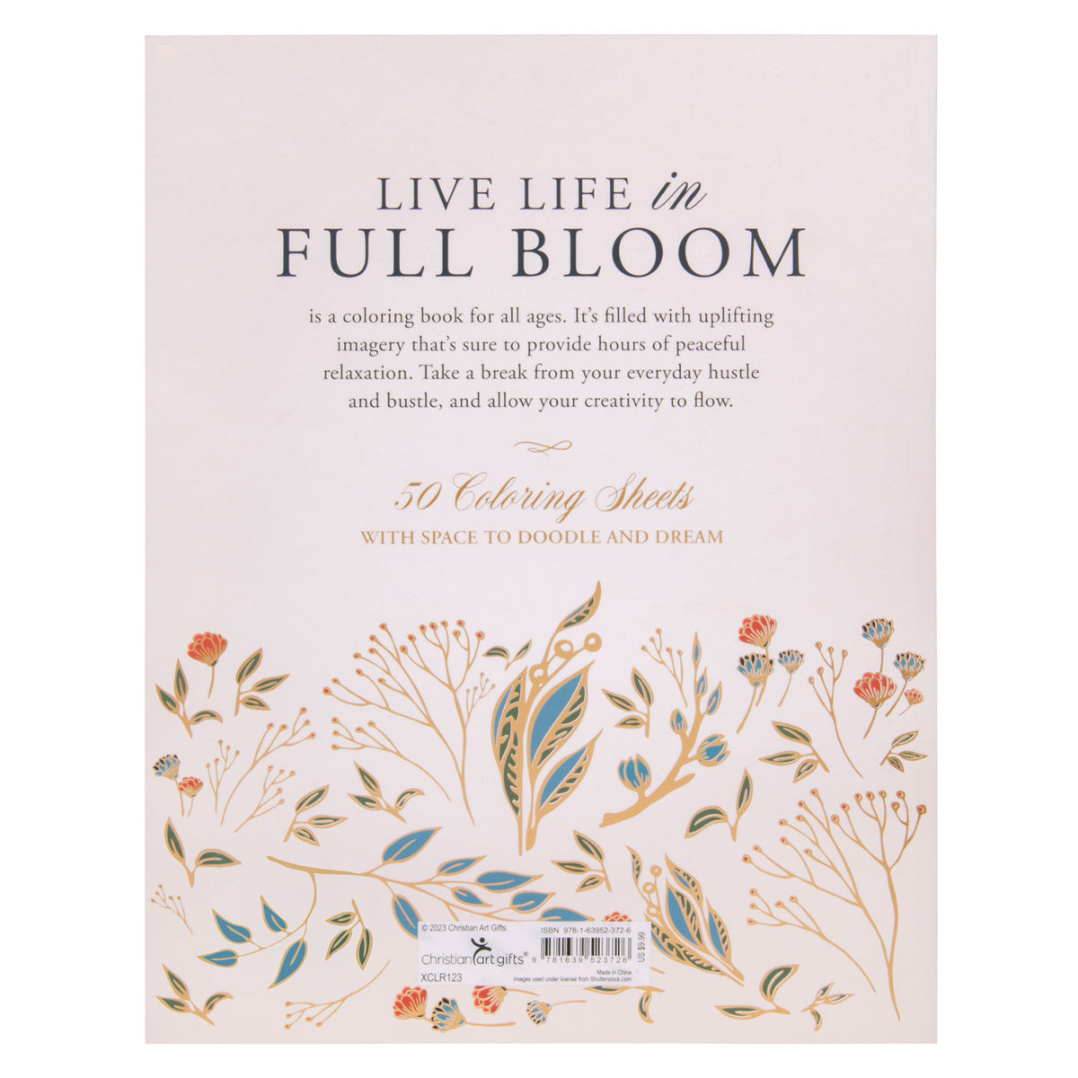 Live Life in Full Bloom Coloring Book (Paperback)