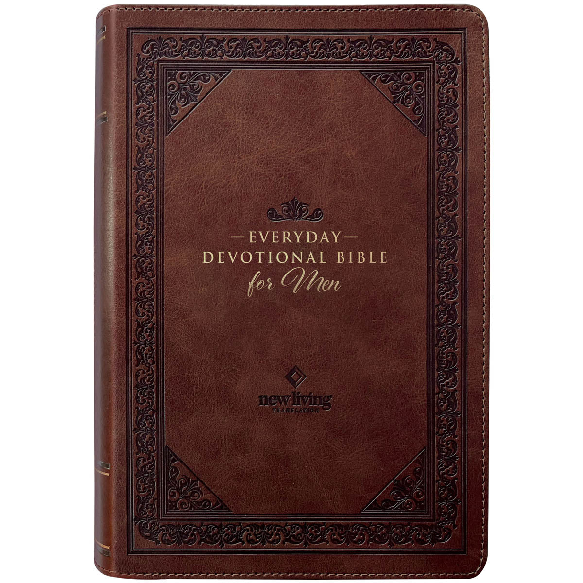 NLT Brown Flexcover Faux Leather Everyday Devotional Bible for Men