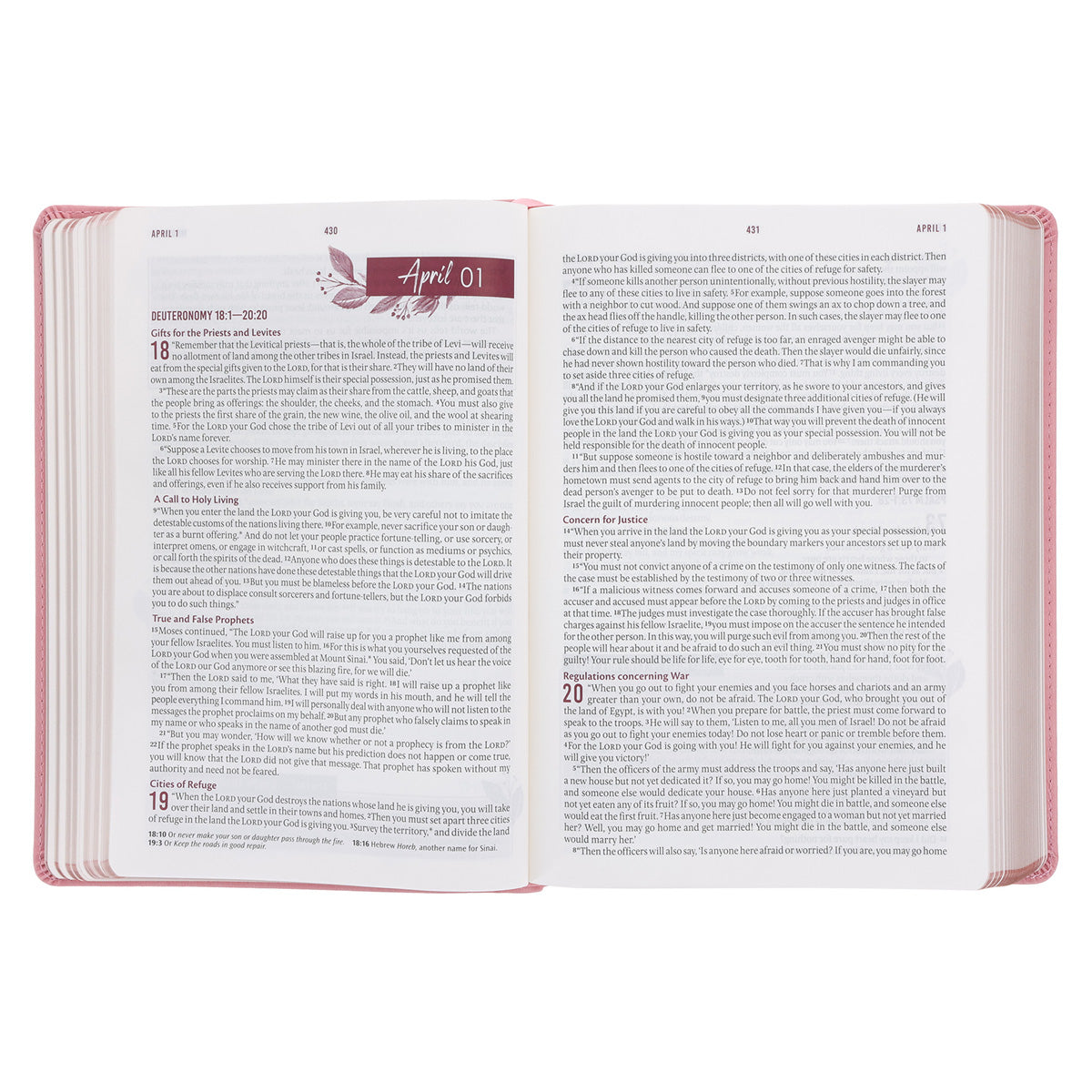 NLT Pink Flexcover Faux Leather Everyday Devotional Bible for Women