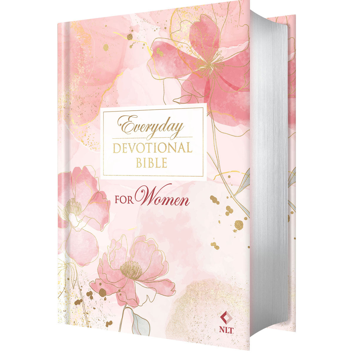 NLT Pink Floral Hardcover Everyday Devotional Bible for Women