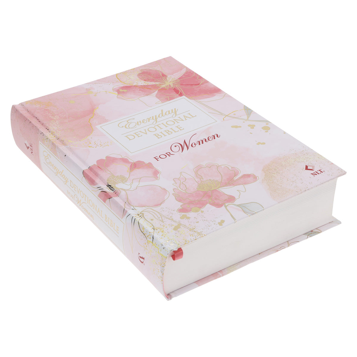 NLT Pink Floral Hardcover Everyday Devotional Bible for Women