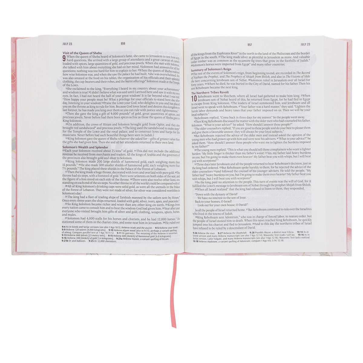NLT Pink Floral Hardcover Everyday Devotional Bible for Women