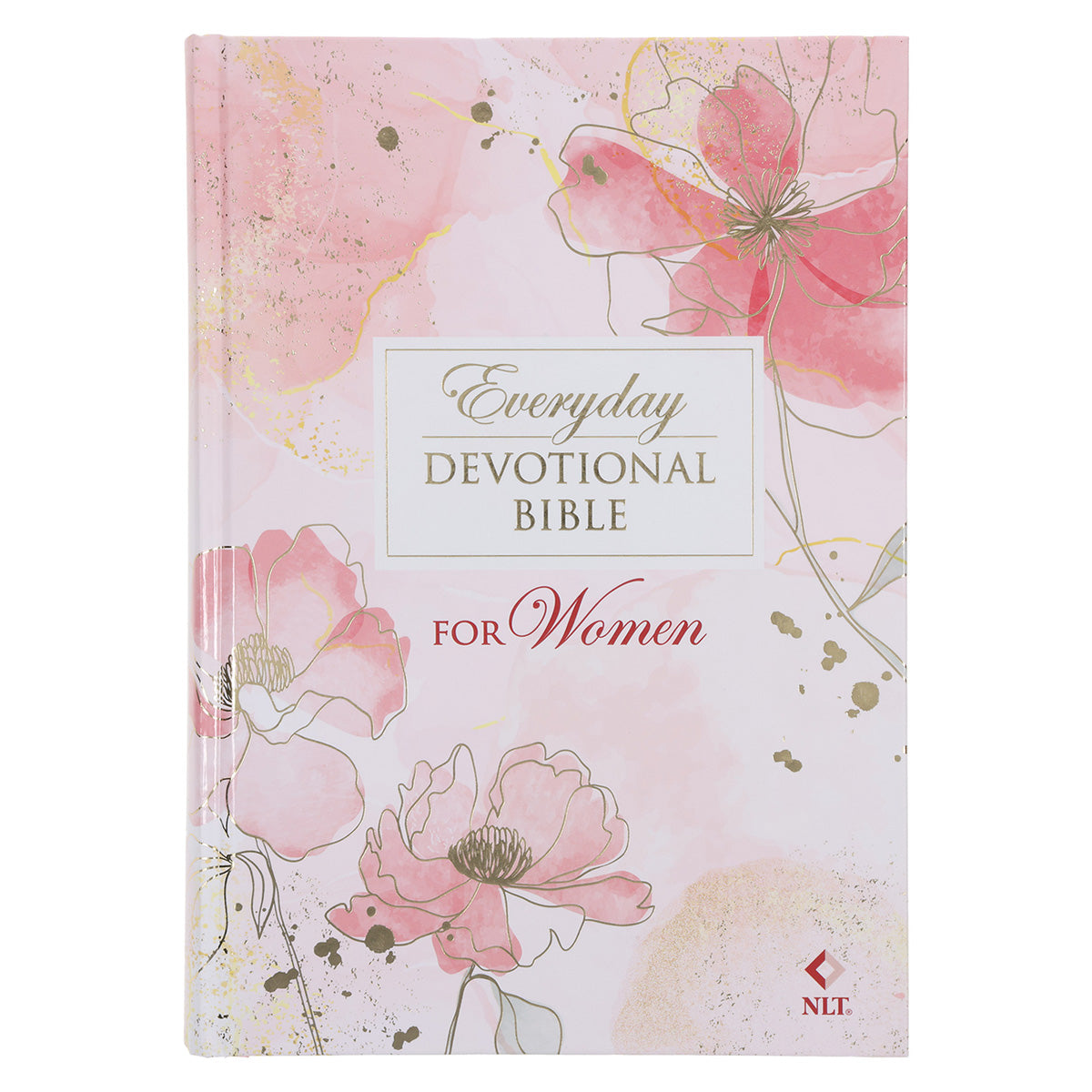 NLT Pink Floral Hardcover Everyday Devotional Bible for Women