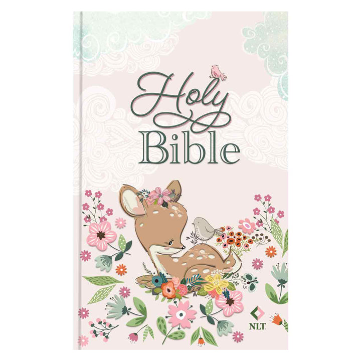 NLT Deer Hardcover Baby Bible for Girls