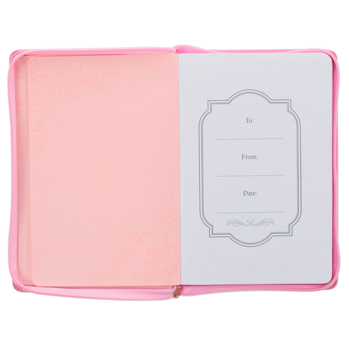 My Grace is Sufficient for You Pink Faux Leather Journal with Zipped Closure