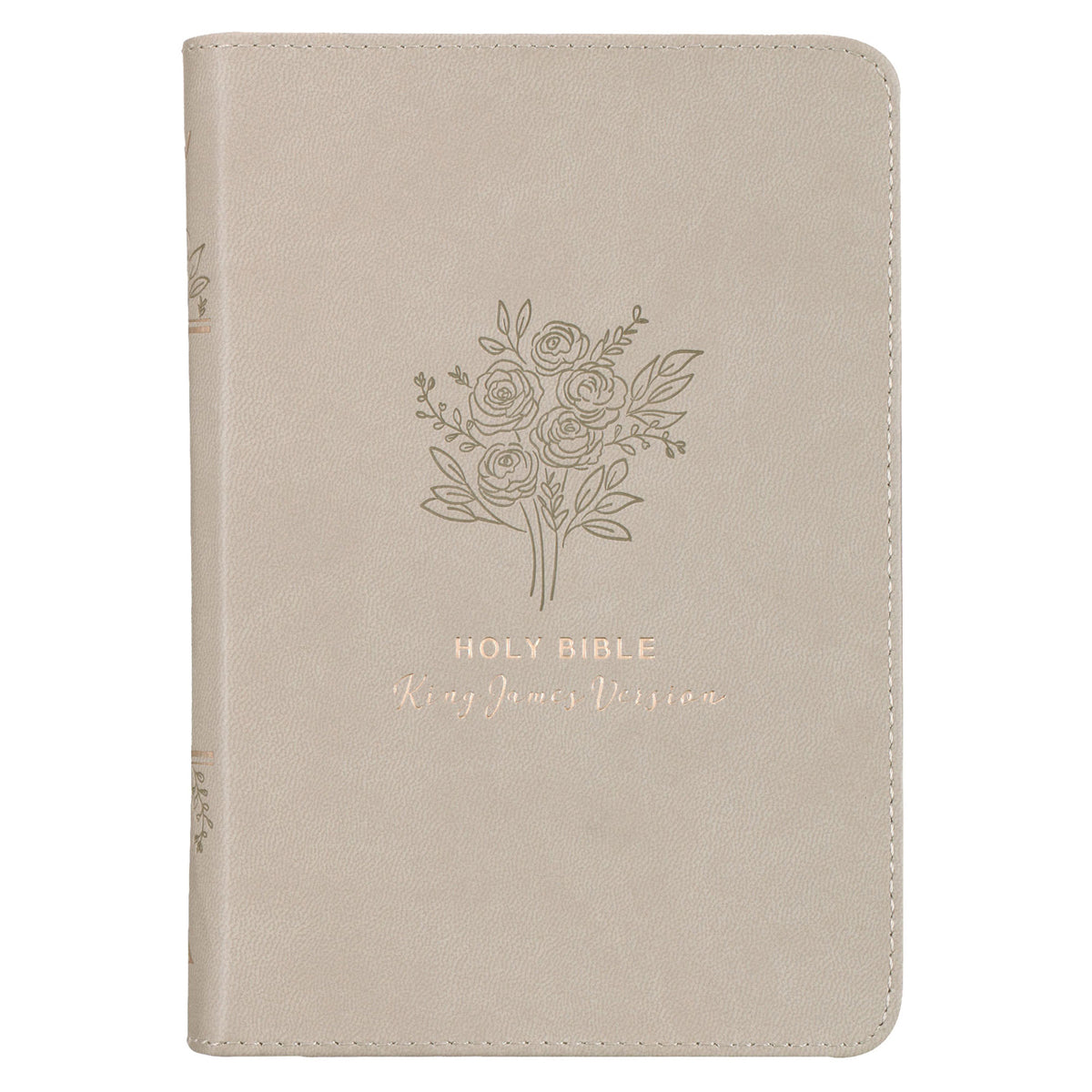 KJV Taupe Faux Leather Compact Bible