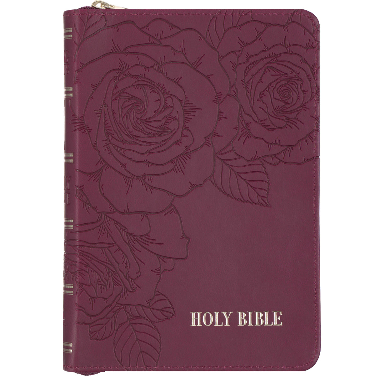KJV Merlot Faux Leather Compact Bible with Zip