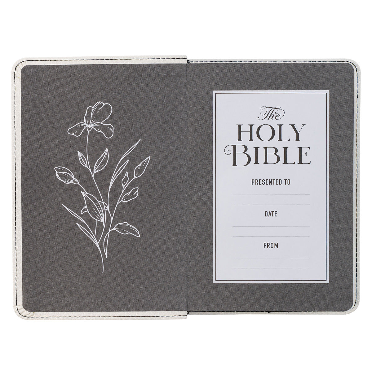 KJV White Faux Leather Compact Bible Large Print
