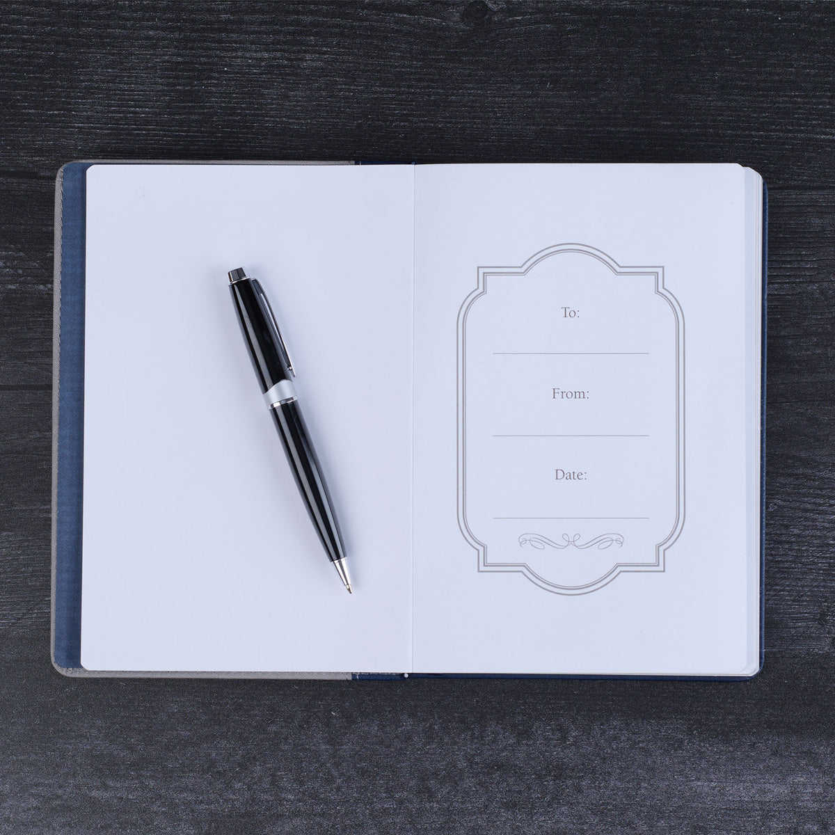 For We Walk by Faith Faux Leather Journal with Pen Holder and Elastic Closure
