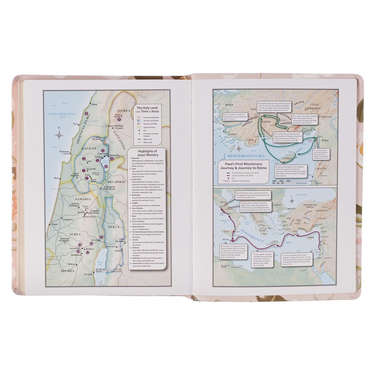KJV Pink Floral Faux Leather Note-Taking Bible