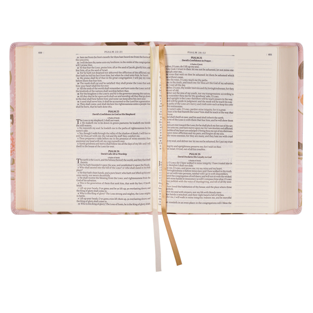 KJV Pink Floral Faux Leather Note-Taking Bible