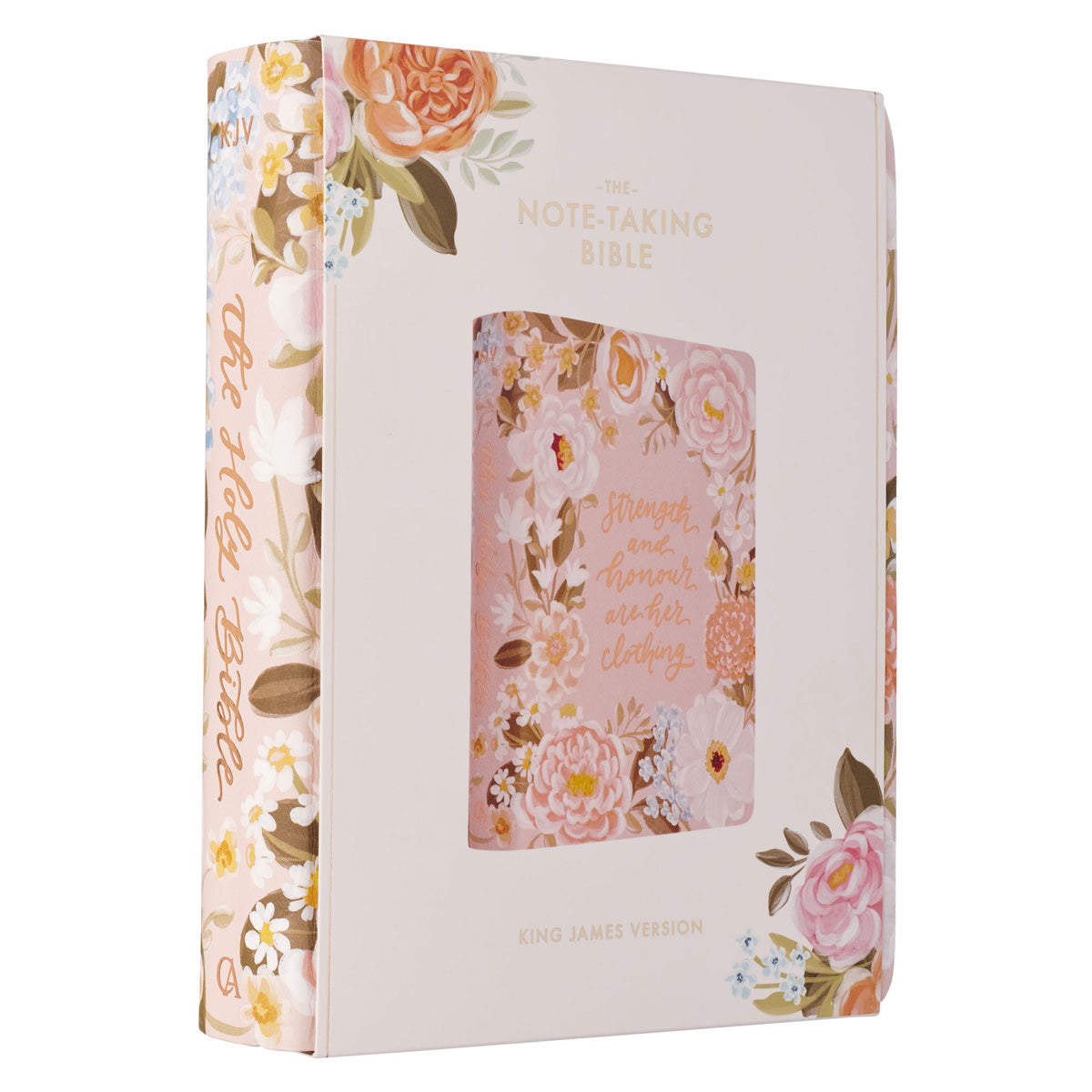 KJV Pink Floral Faux Leather Note-Taking Bible
