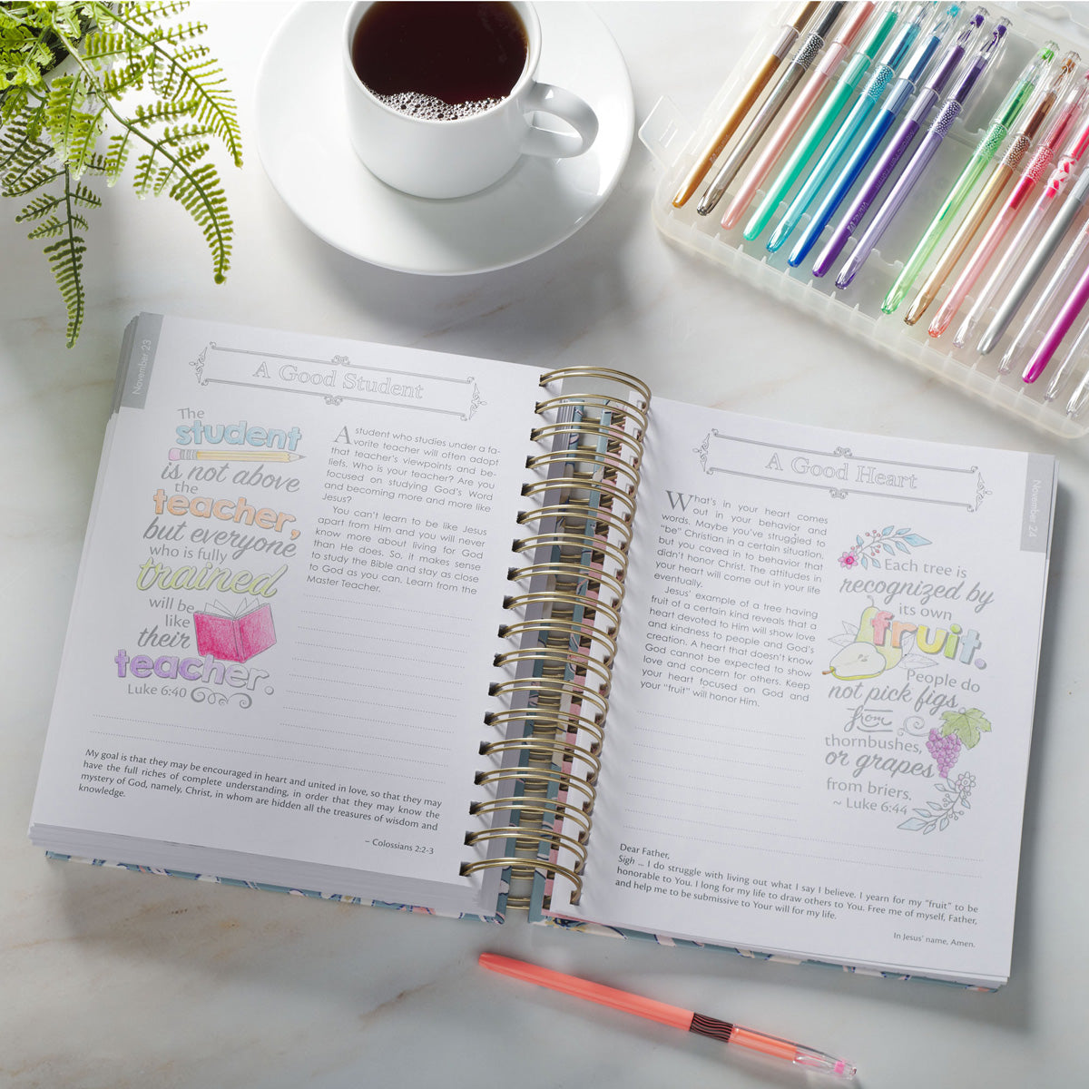 The Illustrated Words of Jesus for Women: A Devotional Coloring Book (Spiral-Bound)