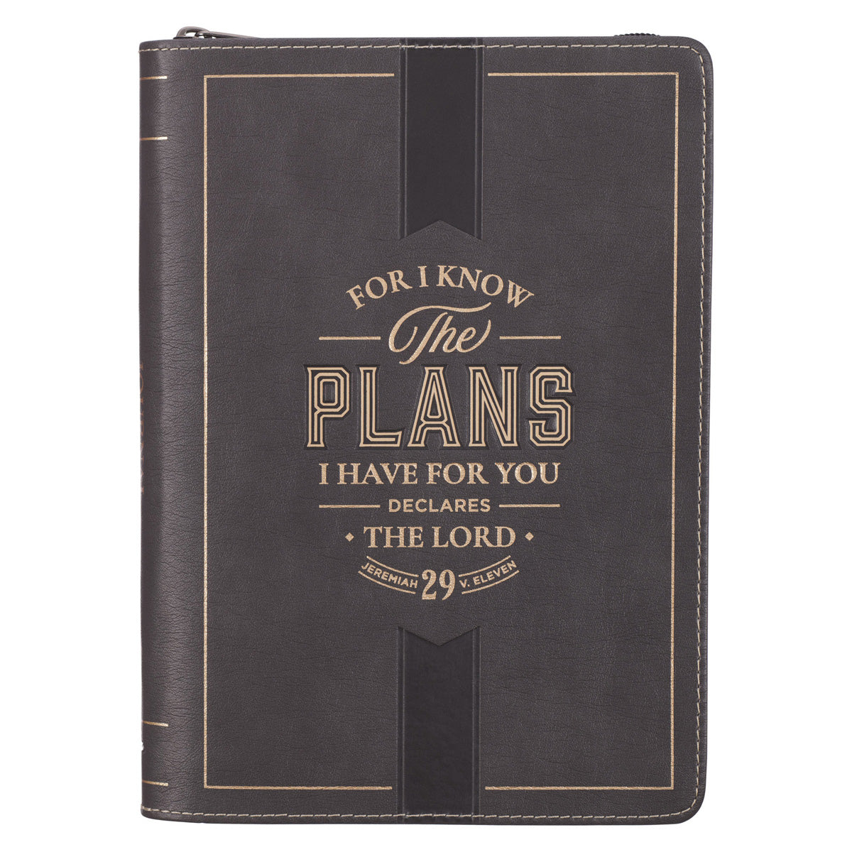 I Know the Plans Faux Leather Journal with Zipped Closure