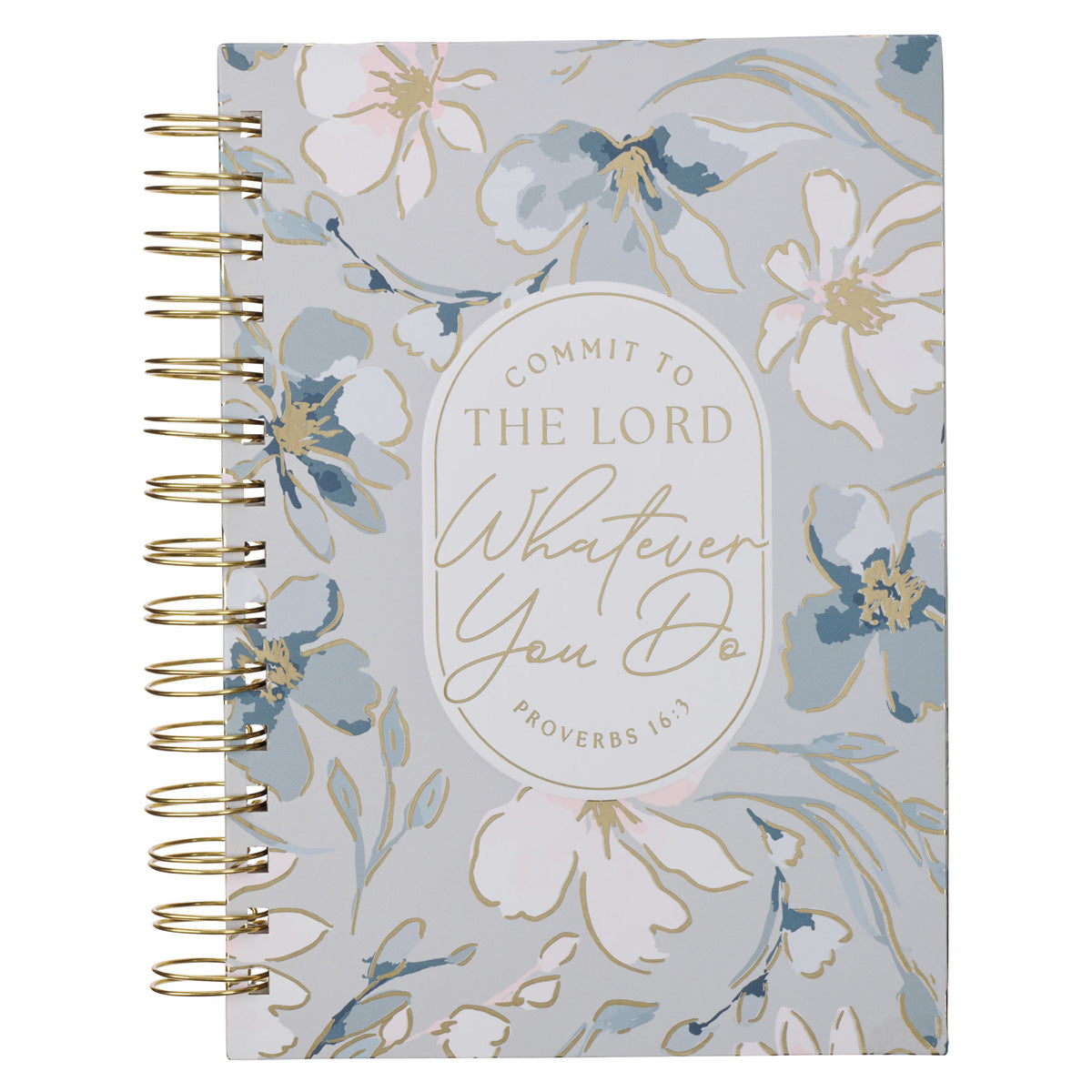 Commit to the Lord Whatever You Do Floral Large Hardcover Wirebound Journal